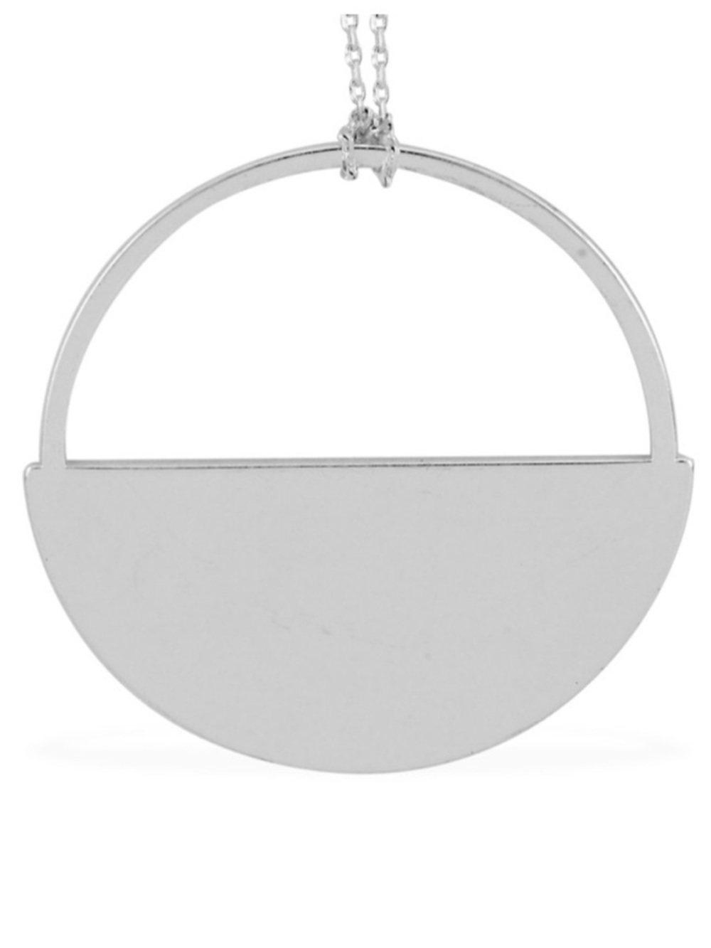 Half Circle Necklace 32” in Silvertone